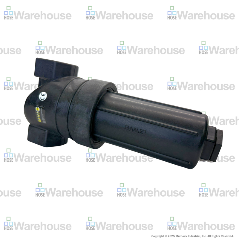 LST100-30 by Banjo | T Line Strainer | 1" x 1" Female NPT with 30 Mesh Stainless Steel Screen | 300 PSI | Polypropylene