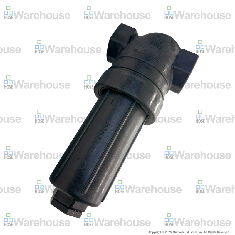 LST150-50 by Banjo | T Line Strainer | 1-1/2" x 1-1/2" Female NPT with 50 Mesh 316 Stainless Steel Screen | Gasket: EPDM | 300 PSI | Polypropylene