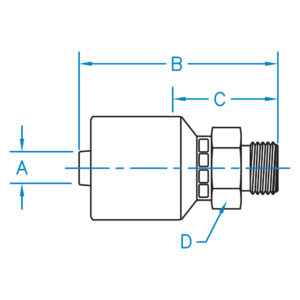 M-BSPP-08-10-W by Kurt Hydraulics | Jump Size | Male British Parallel Pipe 60 Degree Cone | Rigid | for 1/2" Hose ID