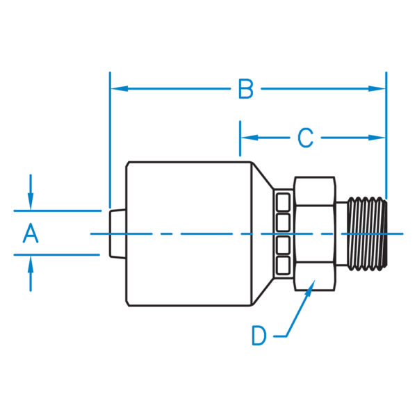 M-BSPP-04-06-K2 by Kurt Hydraulic | K2 Series | 1/4" Hose Barb x 3/8" Male BSPP 60° Cone | Carbon Steel