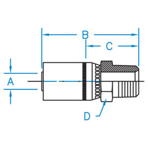 M-BSPT-16-16 by Kurt Hydraulics | Male British Standard Pipe 60 Degree Cone | Rigid | for 1" Hose ID