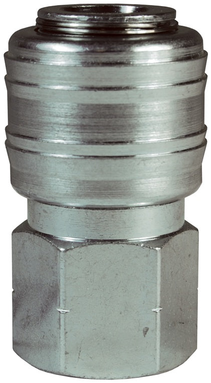 2MF3-PL by Dixon Valve | Pneumatic Quick Disconnect Coupling | M-Series | 3/8" Female NPT x 1/4" Automatic ARO Interchange | Socket | Nitrile Seal | Steel/Brass