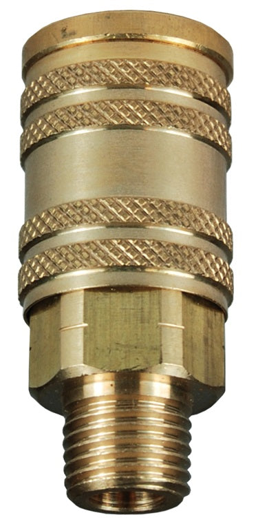 2MM3-B by Dixon Valve | Pneumatic Quick Disconnect Coupling | M-Series | 3/8" Male NPT x 1/4" Manual ARO Interchange | Socket | Nitrile Seal | Brass