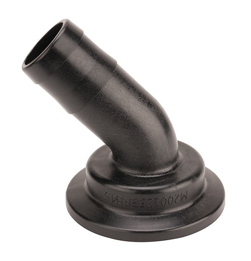 M200125BRB45 by Banjo | Manifold Flange Connection | 2" Flange x 1-1/4" Hose Barb | 45° Elbow | 300 PSI | Polypropylene