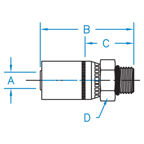 MB-06-08 by Kurt Hydraulics | Jump Size | Male O-Ring Boss | for 3/8" Hose ID