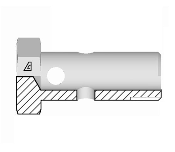 MBOLT-12 Alfagomma by Kuriyama | MBOLT Series | Two-Piece Hydraulic Hose Fitting | M12 Male Metric Bolt | Steel