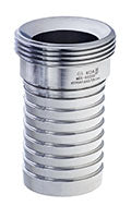 MBS-SS250 by Kuriyama | MBS-SS Series | Sanitary Crimp Hose Fitting | 2-1/2" Male Bevel Seat End x 2-1/2" Hose Shank | Straight | 316 Stainless Steel