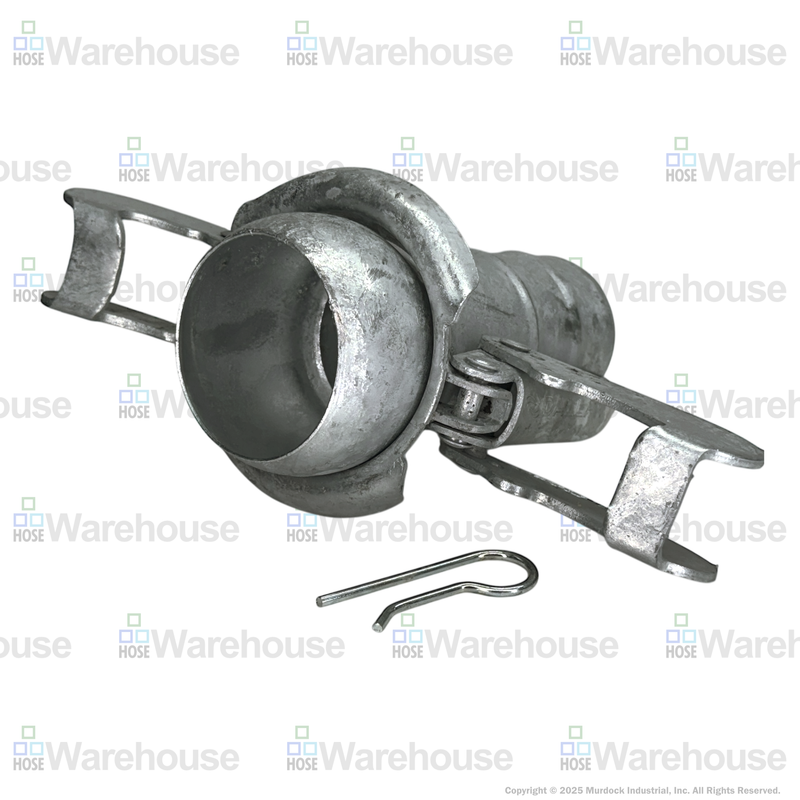 MC30912 by Dixon Valve | Type B (Bauer Style) Quick Connect Fitting | 12" Size | Male with Hose Barb | Galvanized Steel