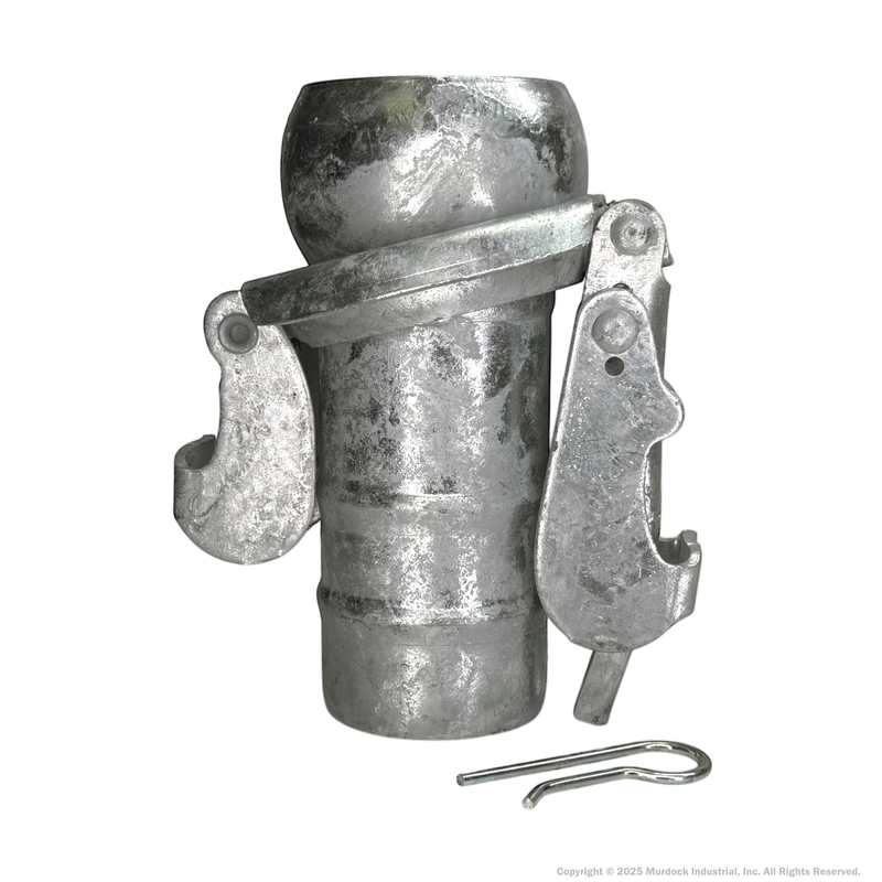MC3098 by Dixon Valve | Type B (Bauer Style) Quick Connect Fitting | 8" Size | Male with Hose Barb | Galvanized Steel