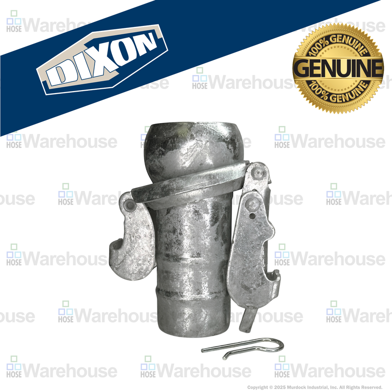 MC3098 by Dixon Valve | Type B (Bauer Style) Quick Connect Fitting | 8" Size | Male with Hose Barb | Galvanized Steel