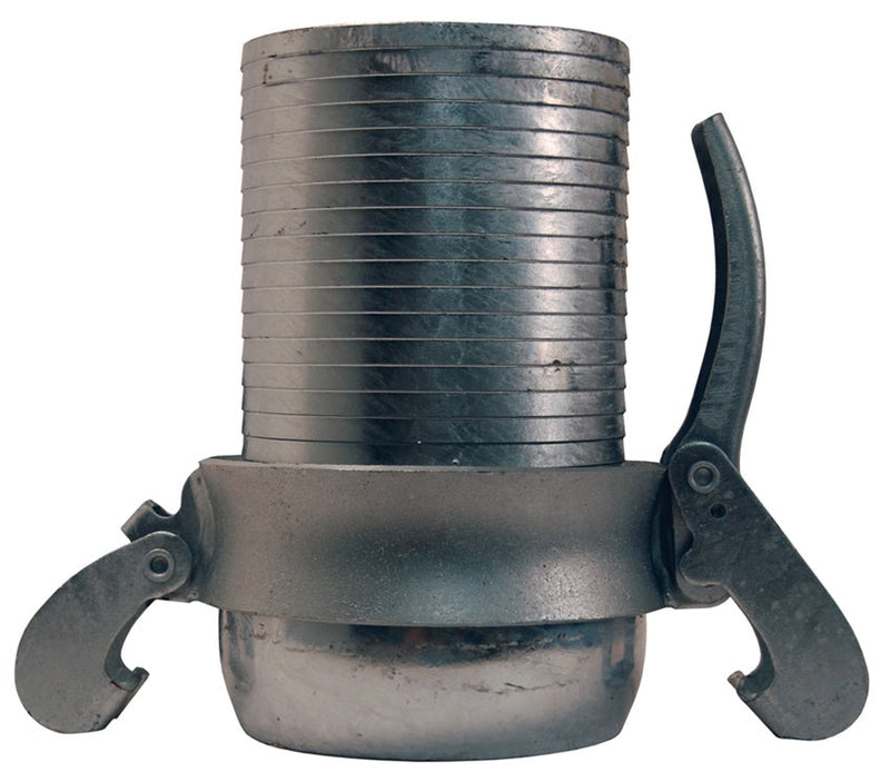 MC3096ST60 by Dixon Valve | Type B (Bauer Style) Quick Connect Fitting | 6" Size | Male with Machined Hose Shank | Galvanized Steel