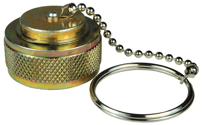 ME229-1 by Dixon Valve | LP Gas Hose Cap | 1-3/4" Female Acme | Cap with Ring and Chain | Brass
