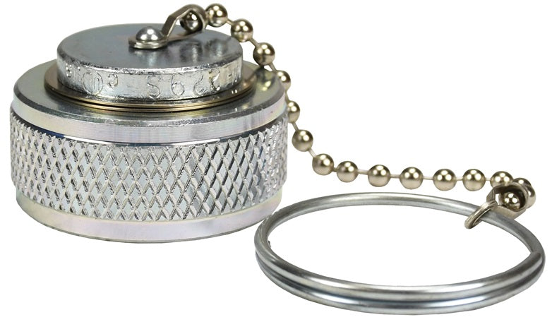 ME229S-1 by Dixon Valve | LP Gas Hose Cap | 1-3/4" Female Acme | Cap with Ring and Chain | Steel