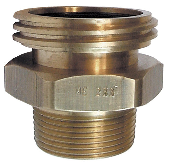ME233 by Dixon Valve | LP Gas Adapter | 2-1/4" Male Acme x 1-1/4" Male NPT | Brass