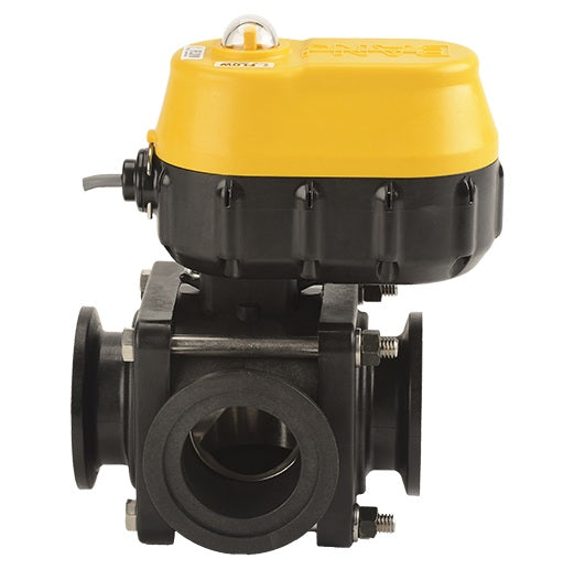 MEVX220SL by Banjo | Manifold Flange Connection | MEVX Side Load Electric Valve | Full Port | 2" Pipe Size | 2" Opening Thru Ball  | FKM Seals | Polypropylene