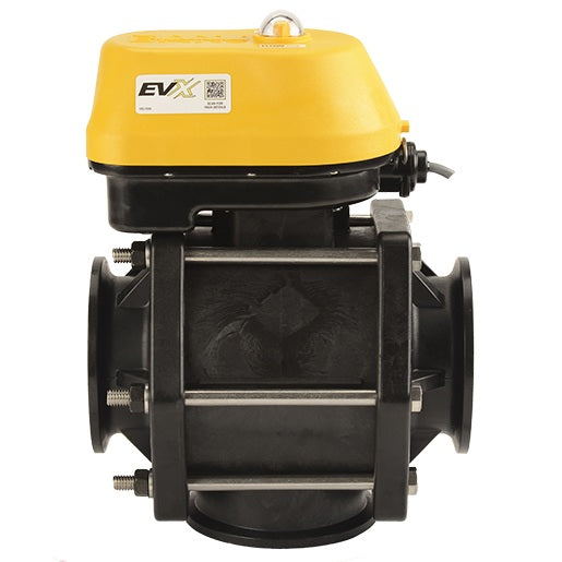MEVX300BL by Banjo | Manifold Flange Connection | MEVX Bottom Load Electric Valve | Full Port | 3" Pipe Size | 3" Opening Thru Ball  | FKM Seals | Polypropylene