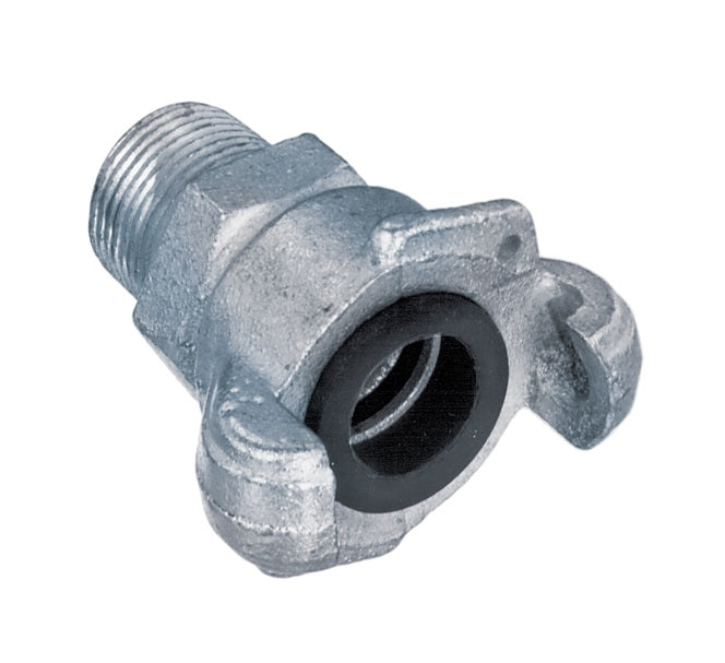 ME-38 by Kuriyama | ME Series | Male Threaded Universal Air Hose Coupling | 2 Lug | 3/8" Male NPT | Zinc Plated Carbon Steel