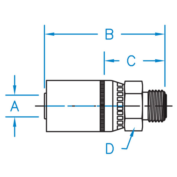 MF-08-10 by Kurt Hydraulics | Jump Size | Male O-Ring Face Seal | for 1/2" Hose ID