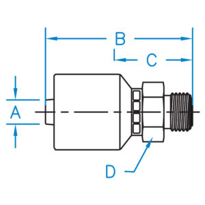 MF-08-10-W by Kurt Hydraulics | Jump Size | Male Face Seal | Rigid | for 1/2" Hose ID