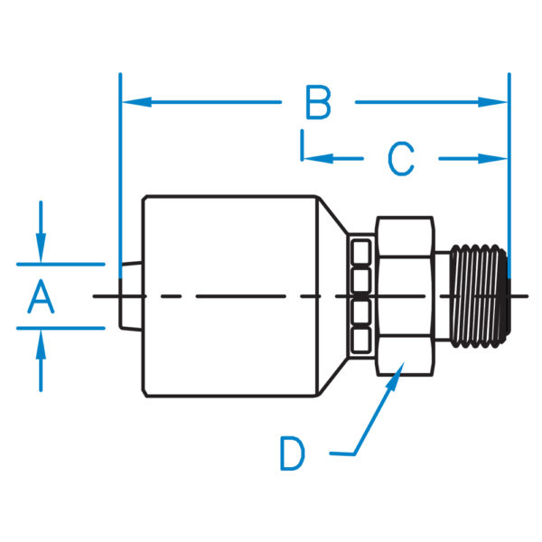 MF-04-04-K2 by Kurt Hydraulic | K2 Series | 1/4" Hose Barb x 1/4" Male O-Ring Face Seal | Carbon Steel