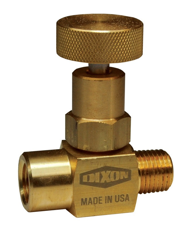 MFB101 by Dixon Valve | Mini Needle Valve | Knurled Knob Handle | 1/8" Male NPT x 1/8" Female NPT | Brass