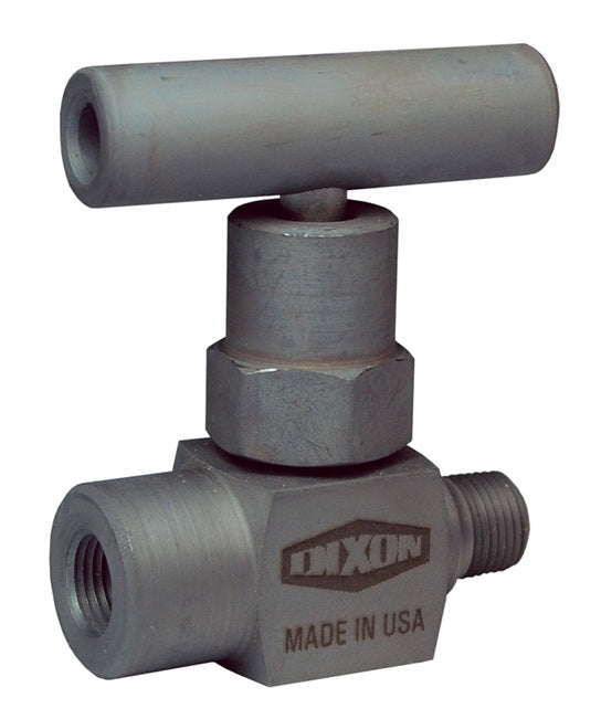 MFC101 by Dixon Valve | Mini Needle Valve | T Design Handle | 1/8" Male NPT x 1/8" Female NPT | Zinc Nickel Plated Steel