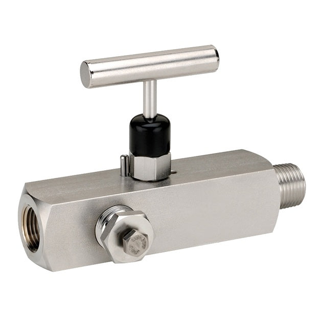 MFS204 by Dixon Valve | Multiport Needle Valve | T Design Handle | Hard Seat | 1/2" Male NPT x 1/2" Female NPT | 316 Stainless Steel