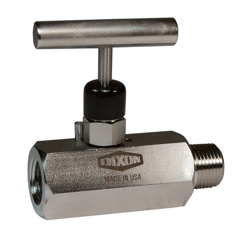MFS404 by Dixon Valve | Mini Needle Valve | T Design Handle | 1/2" Male NPT x 1/2" Female NPT | 316 Stainless Steel
