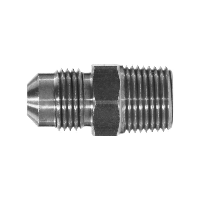 10256SS by Midland | SAE 45° Flare Fitting | Male Adapter | 1/4" Male SAE 45° Flare x 1/4" Male NPTF | Straight | Stainless Steel