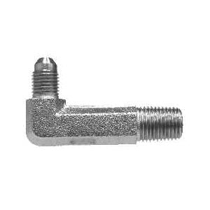 2501LLL44 by Midland | Hydraulic Adapter | 1/4" Male JIC 37° Flare x 1/4" Male NPTF | 90° Elbow | XX-Long | Steel
