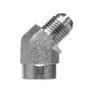 25051616 by Midland | Hydraulic Adapter | 45° Elbow | 1" Male JIC 37° x 1" Female NPTF | Steel