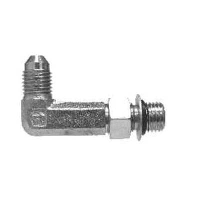 6801LLNWO108 by Midland | Hydraulic Adapter | 90° Elbow | Extra Long | 5/8" Male 37° JIC x 1/2" Male O-Ring Boss | Steel