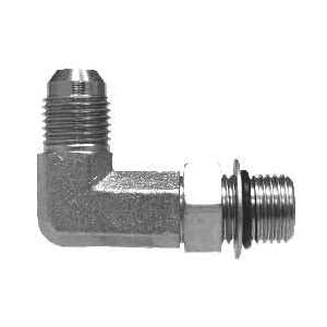 6801LNWO68 by Midland | Hydraulic Adapter | 90° Elbow | Long | 3/8" Male 37° JIC x 1/2" Male O-Ring Boss | Steel
