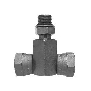 6902NWO2020 by Midland | Hydraulic O-Ring to Pipe Swivel Branch Tee | 1/4" Male O-Ring Tube x 1/4" Female NPSM x 1/4" Female NPSM | Steel
