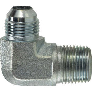 72002020 by Midland | Hydraulic JIC to BSPT | 1-1/4" Male JIC 37° Flare x 1-1/4" Male BSPT | 90° Elbow | Steel