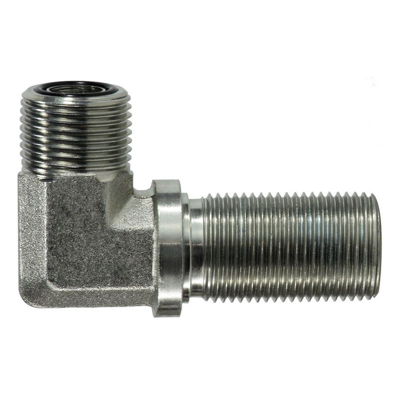 FS270188 by Midland | Hydraulic Adapter | Bulkhead Union | 90° Elbow | 1/2" Male O-Ring Face Seal x 1/2" Male O-Ring Face Seal | Steel