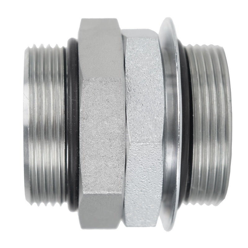 6403AO12 by Midland | Hydraulic Adapter | Adjustable O-Ring Hex Nipple | 3/4" Male Adjustable O-Ring Boss x 3/4" Male Adjustable O-Ring Boss | Steel