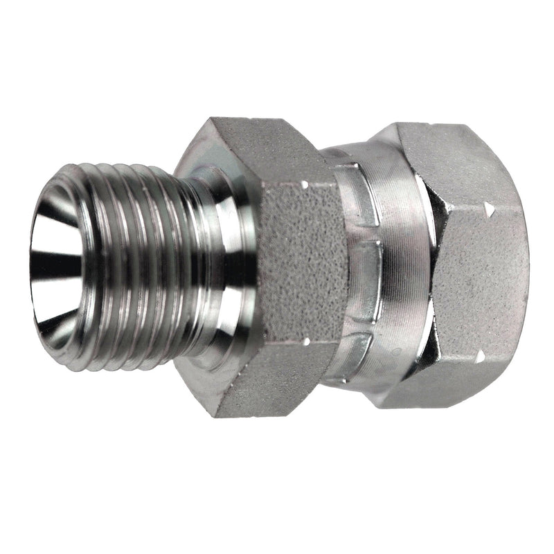 9024-06-08 by Midland | Hydraulic Adapter | 3/8" Male BSPP x 1/2" Female BSPP Swivel | Steel