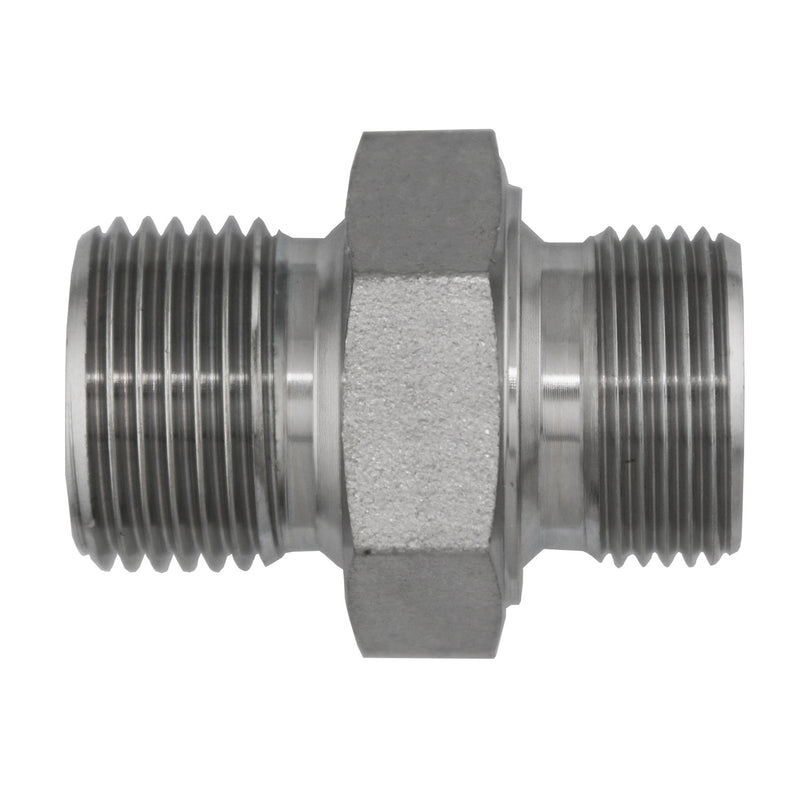 9025-08-20 by Midland | Hydraulic Adapter | 1/2" Male BSPP x M20x1.5 Male Metric | Steel
