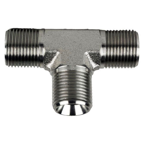 9322-06-06-06 by Midland | Hydraulic Adapter Union | Tee | 3/8" Male BSPP x 3/8" Male BSPP x 3/8" Male BSPP | Steel