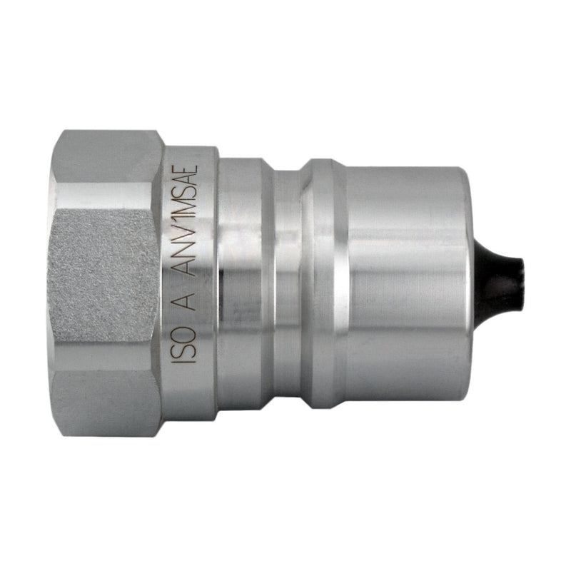 ANV1MSAE by Midland | Hydraulic Quick Disconnect | ISO-A Plug | 1" Body Size x 1" Female SAE O-Ring Boss | Steel