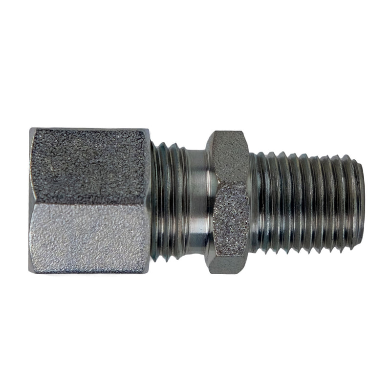 D2404-L08-02 by Midland | Hydraulic Metric Compression Fitting | DIN to Male Pipe Adapter | Light | L08 Tube OD x 1/8" Male NPTF | Steel