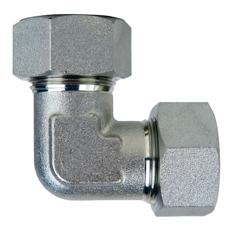 D2500-L22-L22 by Midland | Hydraulic Metric Compression Fitting | DIN Union | 90° Elbow | Light | L22 Tube OD x L22 Tube OD | Steel