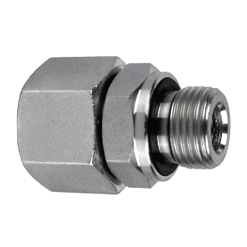 D8505-SP-L15-18-ED by Midland | Hydraulic Metric Compression Fitting | Female Standpipe DIN to Male Metric Adapter | Light | L15 Tube OD x M18x1.5 Male Metric | Steel