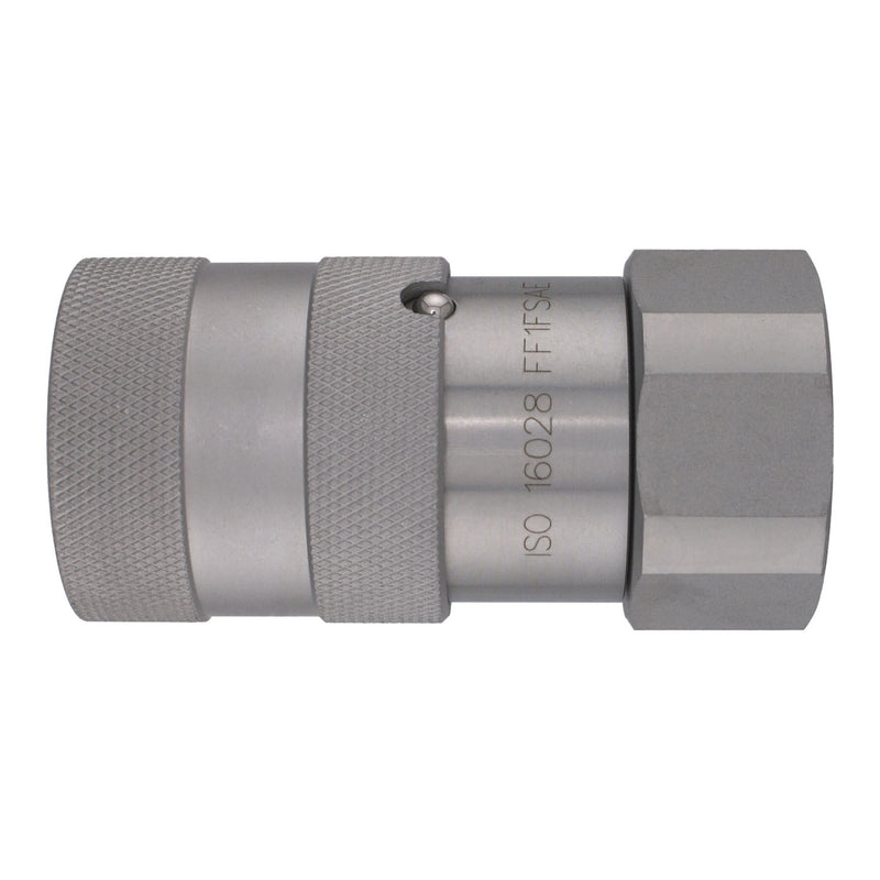 FF3812FSAE by Midland | Hydraulic Quick Disconnect | FF Series | Flush Face ISO 16028 Socket | 3/8" Body Size x 1/2" Female SAE O-Ring Boss | Steel