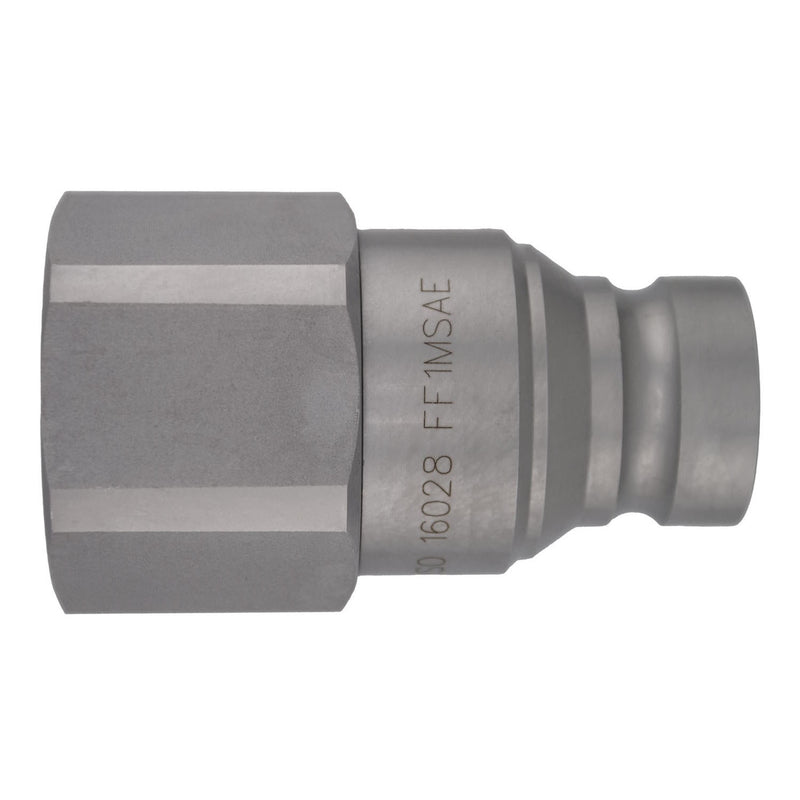 FF1234MSAE by Midland | Hydraulic Quick Disconnect | FF Series | Flush Face ISO 16028 Plug | 1/2" Body Size x 3/4" Female SAE O-Ring Boss | Steel