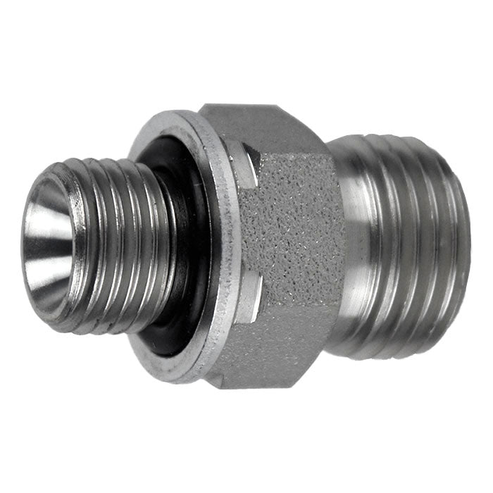 FS7012-04-06 by Midland | Hydraulic Adapter | 1/4" Male O-Ring Face Seal x 3/8" Male BSPP | Steel