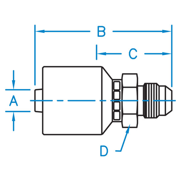 MJ-08-10-K2 by Kurt Hydraulics | K2 Style Hydraulic Fitting | 1/2" Hose Barb x 5/8" Male 37° JIC | Carbon Steel