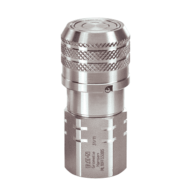 ML19FFS75143 Hansen® by Danfoss | Quick Disconnect Coupling | MLFF Series | 3/4" Female NPT x 3/4" ISO 16028 Flat Face/Dry Break | Socket | FKM Seal | 316L Stainless Steel