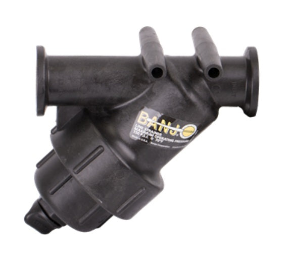 MLS100-80 by Banjo | Manifold Flange Connection | 1" Manifold Y Strainer | with 316 Stainless Steel 80 Mesh Screen | EPDM Gaskets | 225 PSI | Polypropylene
